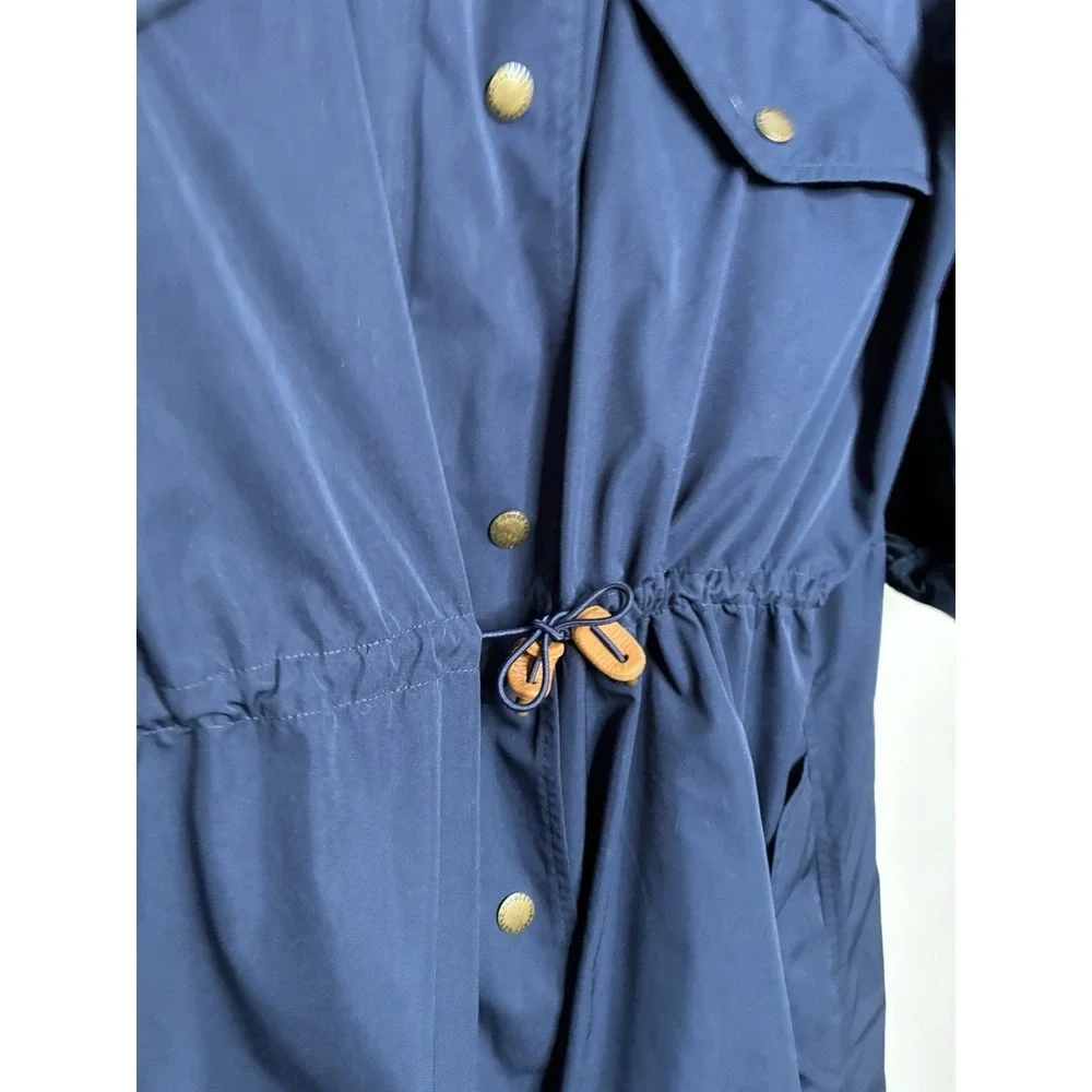 Ralph Lauren Jacket Women XL Blue LRL Zip Snap Trench Peacoat Windbreaker 0454 - Picture 15 of 16
